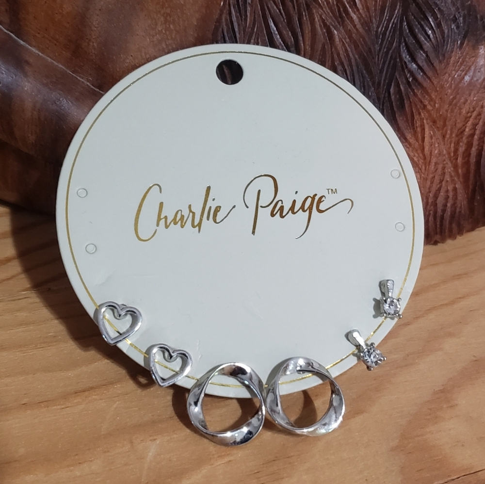 Charlie Paige Silver Earring Set